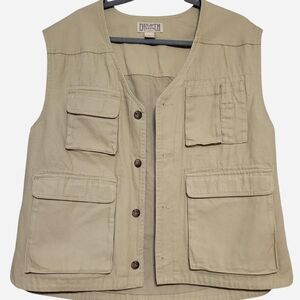 Duluth Trading Men's Large Khaki Heavy Cotton Workwear Fire Hose Vest